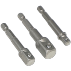 ADAPTERY DO WKRĘTARKI 1/2" 3/8" 1/4" HEX SHANK 3X