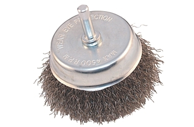 STEEL BRUSH ROTARY PIVOT 6MM STRAIGHT CUP 50MM