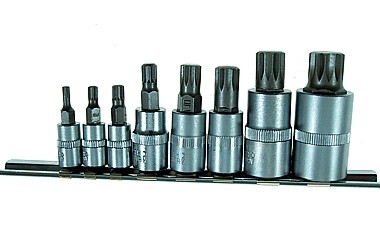 BIT SET 8x VAG SOCKETS 1/4" (M4,5,6), 3/8" (M8,10,12), 1/2" (M14,16)