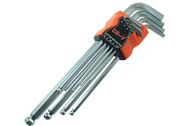 BALL HEX KEY SET 1.5-10MM CV LONG 9X