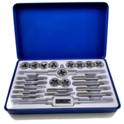 JUEGO MACHOS Y COJINETES ACERO ALEADO MALETIN MET. 24X ALLOY STEEL METAL CASE PROFI