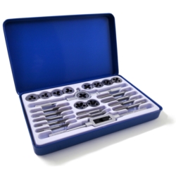 JUEGO MACHOS Y COJINETES ACERO ALEADO MALETIN MET. 24X ALLOY STEEL METAL CASE PROFI