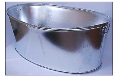 BATH ZINC PLATED 65L OVAL
