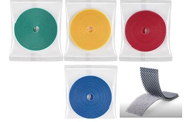 REUSABLE CABLE TIES 5M X 8MM 4 COLORS VELCRO