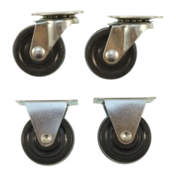 WHEEL CASTERS 40MM RUBBER 2+2