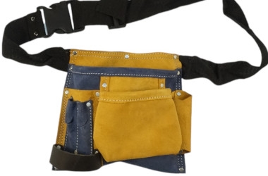 CEINTURE SACOCHE PORTE OUTILS CUIR 5 POCKETS LEATHER DOUBLE COLOUR