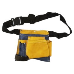 CEINTURE SACOCHE PORTE OUTILS CUIR 5 POCKETS LEATHER DOUBLE COLOUR